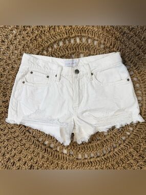 Lucky Brand White Frayed Hem Denim Shorts